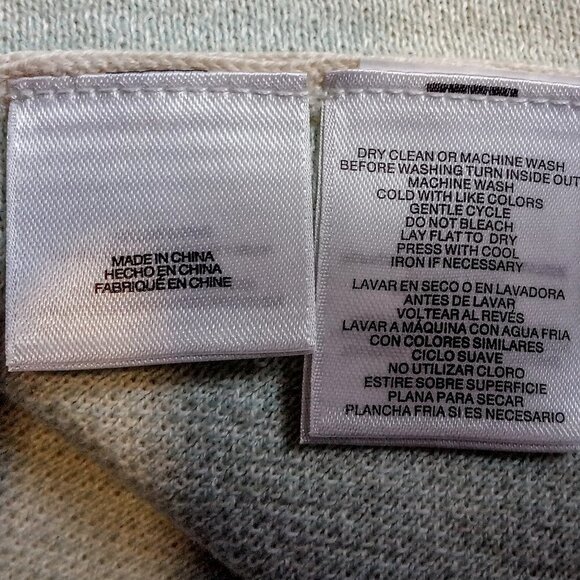 Anne Klein Cream Aqua Print Long Open Cotton Cardigan NWT - Picture 7 of 8